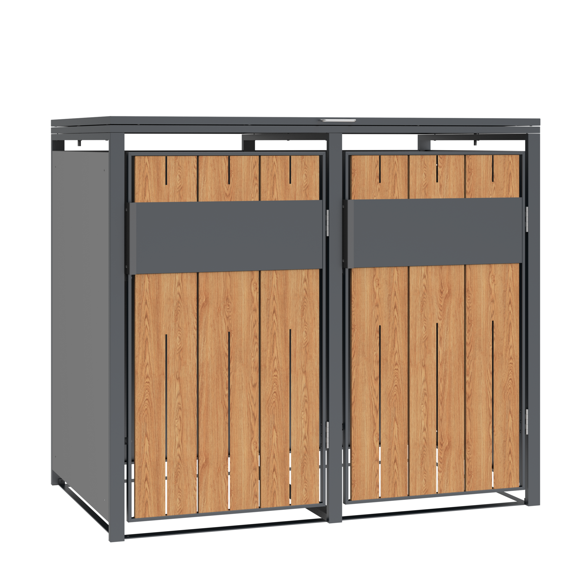 Container ombouw - 2 containers - staal - houtlook antraciet