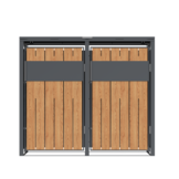 Container ombouw - 2 containers - staal - houtlook antraciet
