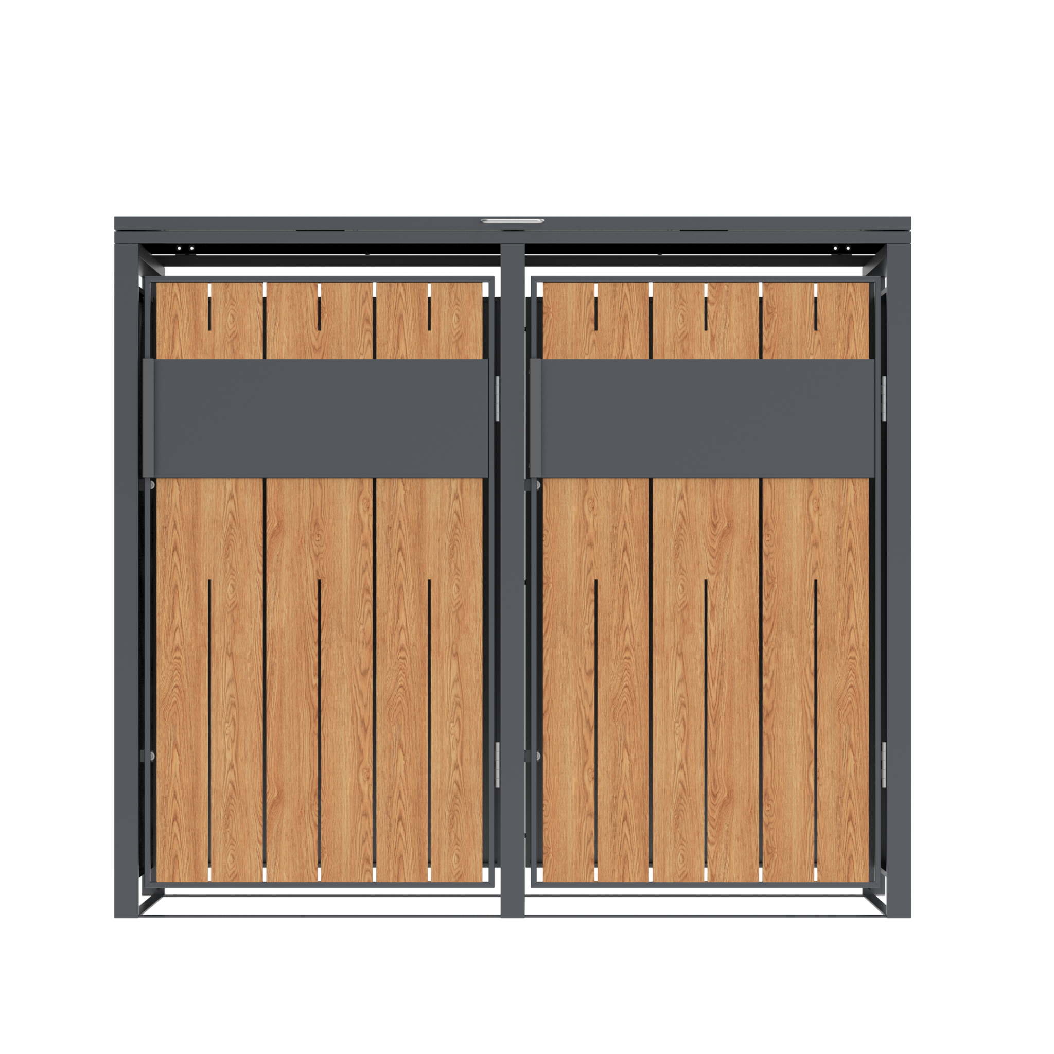 Container ombouw - 2 containers - staal - houtlook antraciet