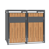 Container ombouw - 2 containers - staal - houtlook antraciet