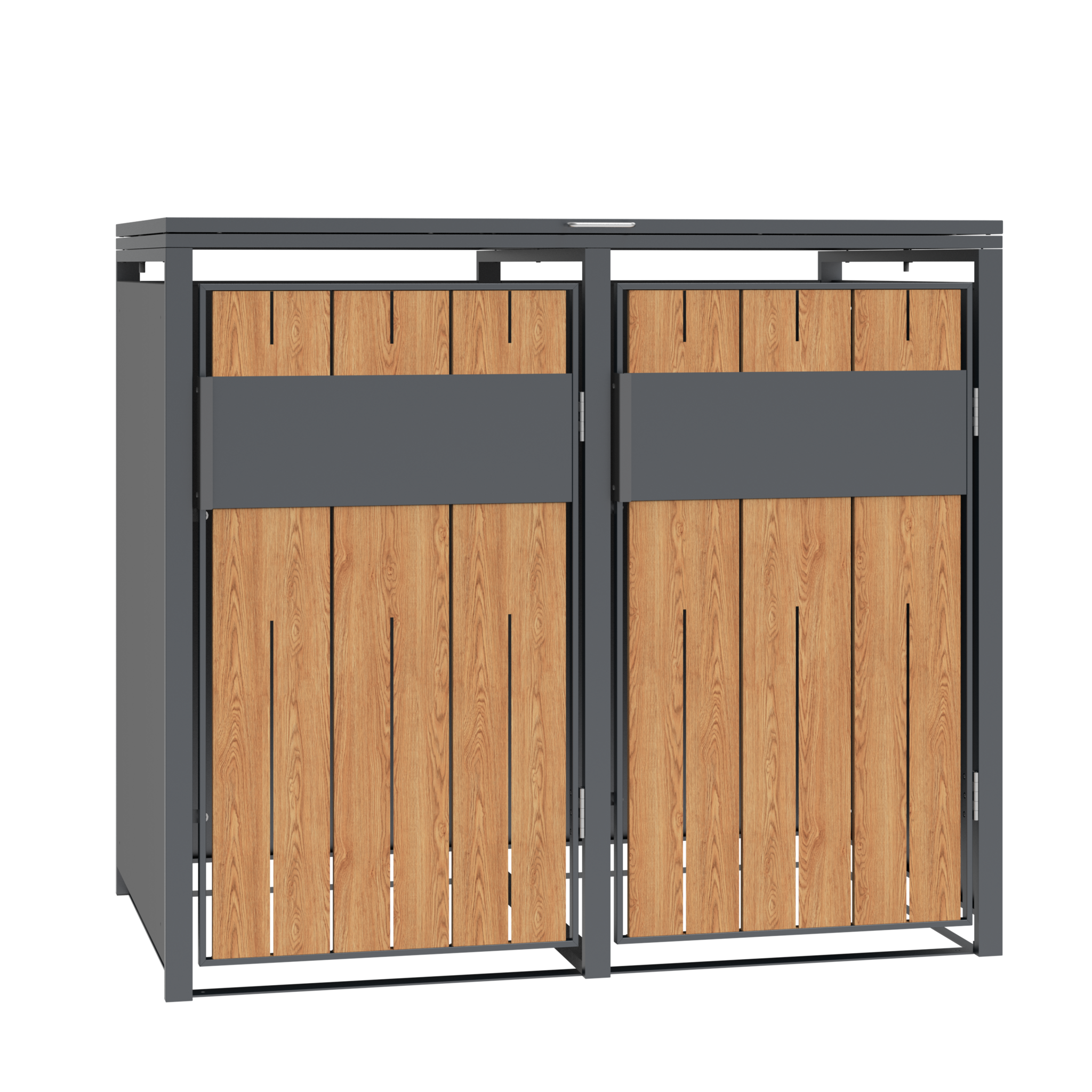Container ombouw - 2 containers - staal - houtlook antraciet