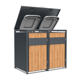 Container ombouw - 2 containers - staal - houtlook antraciet