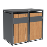 Container ombouw - 2 containers - staal - houtlook antraciet