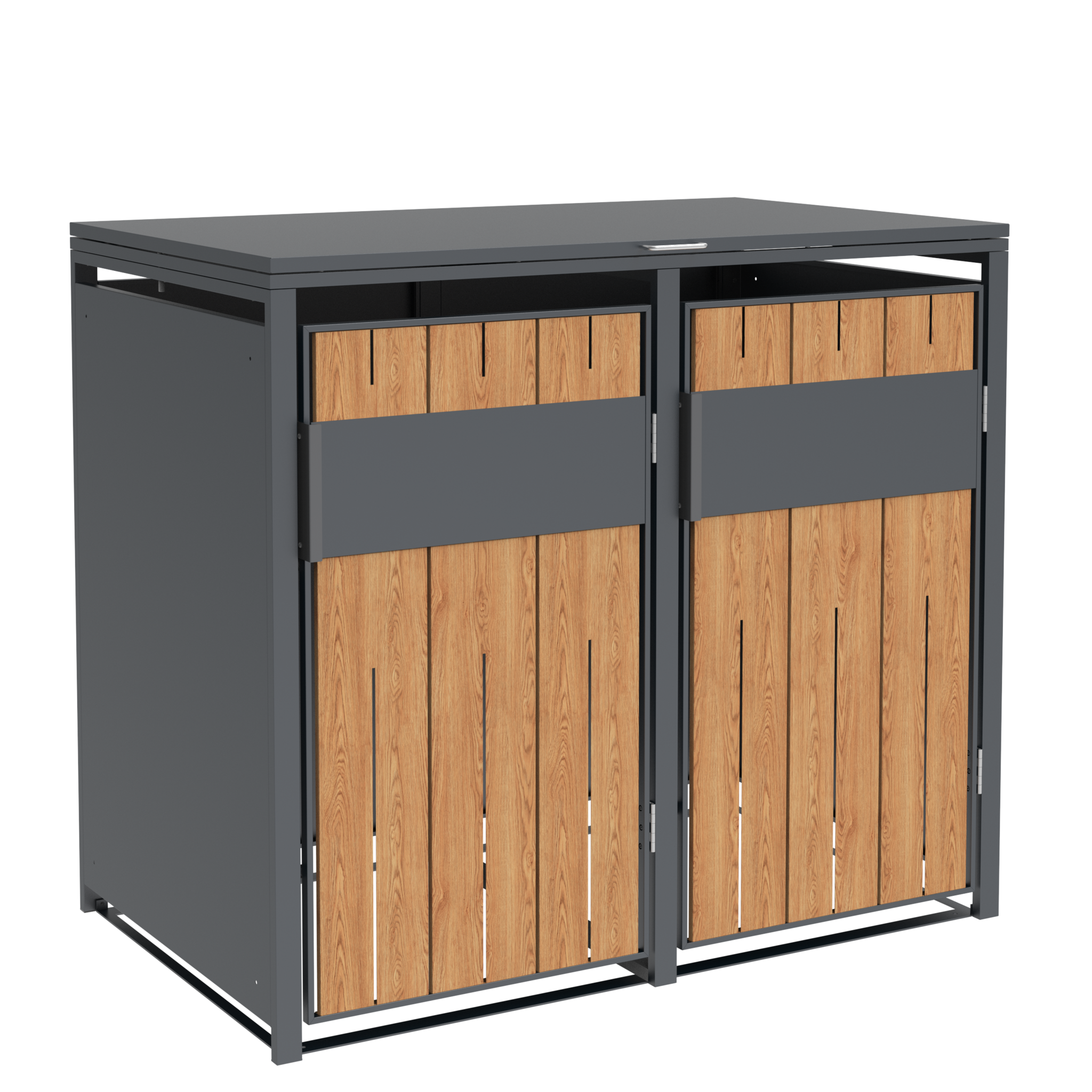 Container ombouw - 2 containers - staal - houtlook antraciet