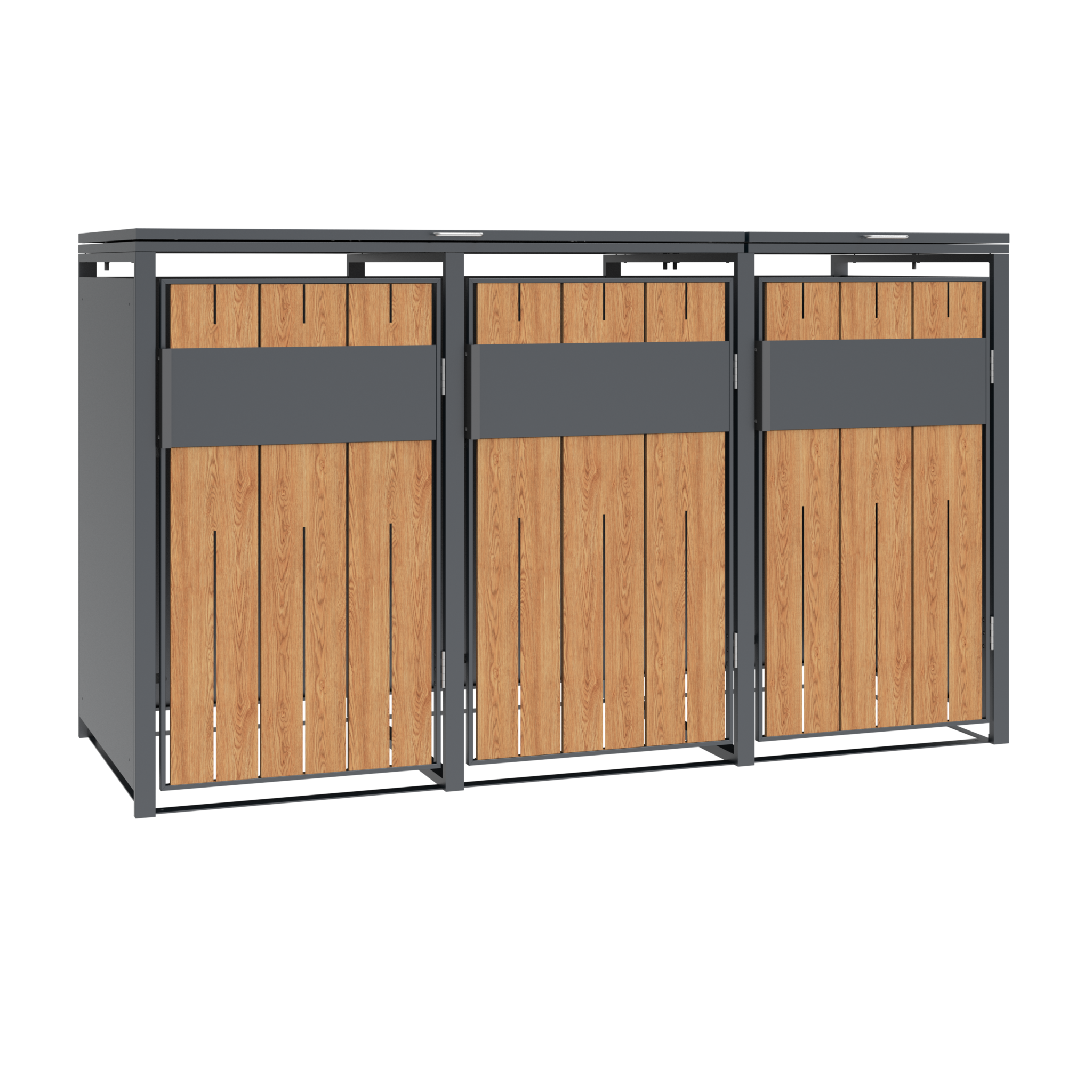 Container ombouw - 3 containers - staal - houtlook antraciet