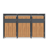 Container ombouw - 3 containers - staal - houtlook antraciet