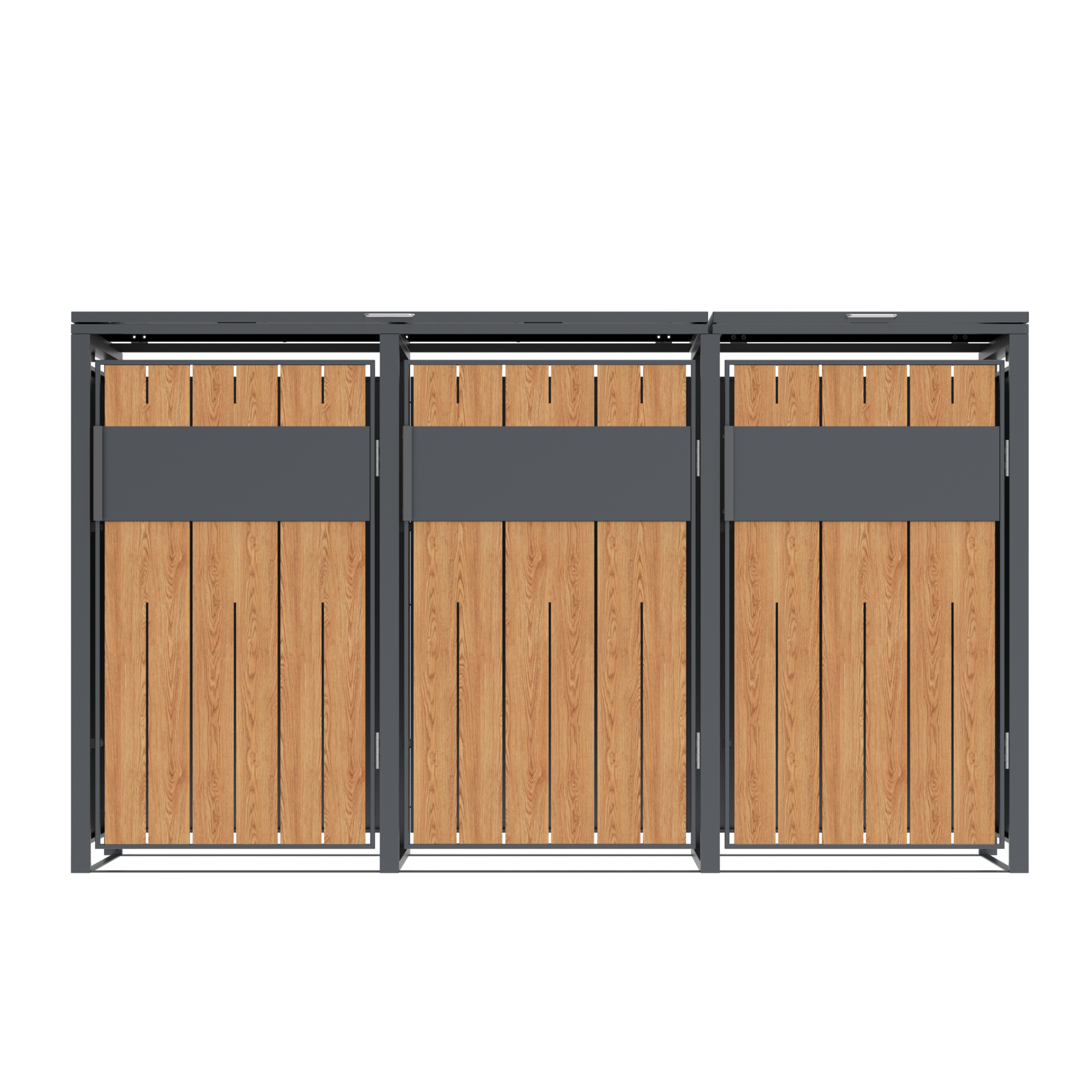 Container ombouw - 3 containers - staal - houtlook antraciet