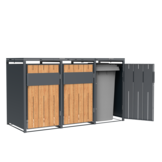 Container ombouw - 3 containers - staal - houtlook antraciet