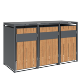 Container ombouw - 3 containers - staal - houtlook antraciet