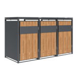 Container ombouw - 3 containers - staal - houtlook antraciet
