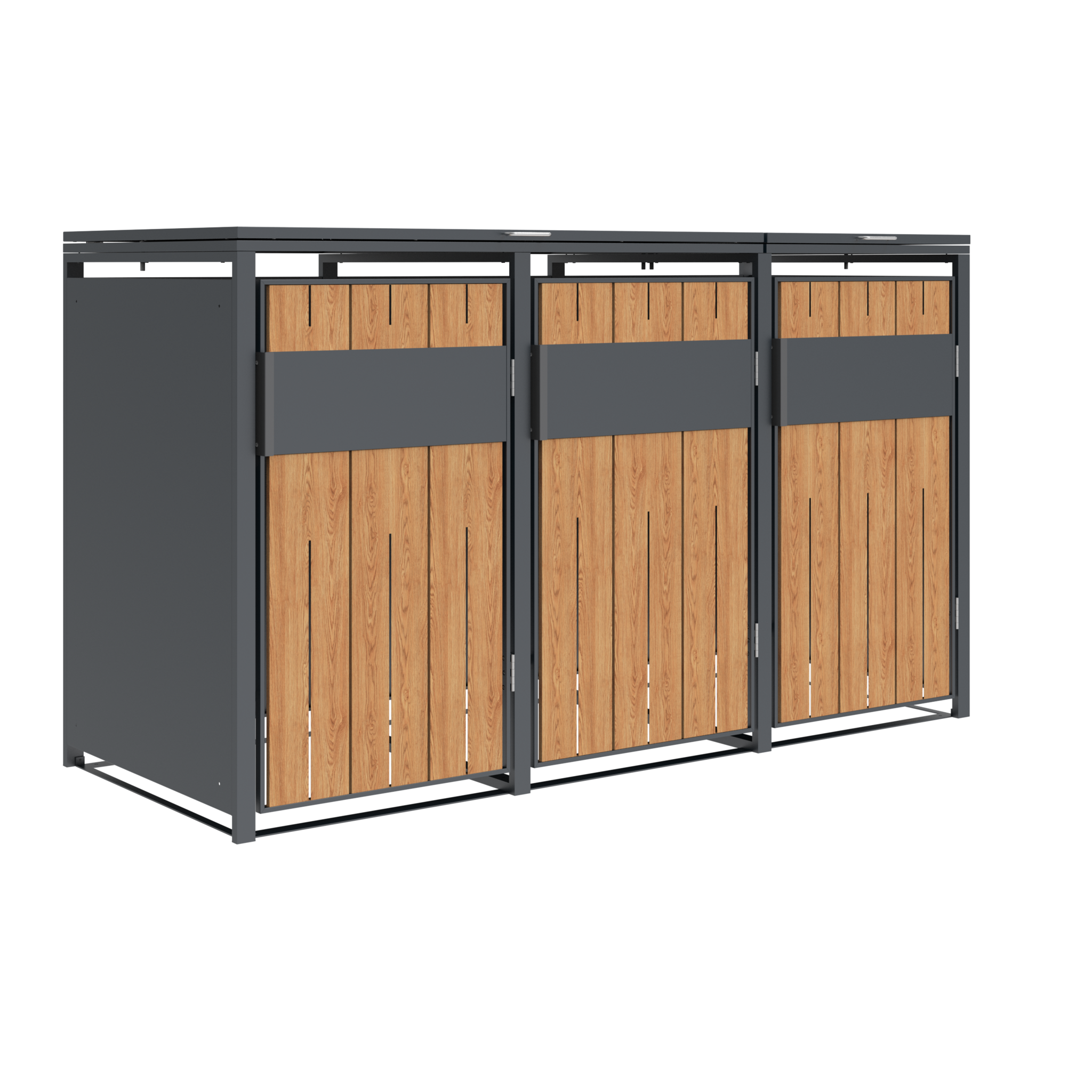 Container ombouw - 3 containers - staal - houtlook antraciet