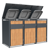 Container ombouw - 3 containers - staal - houtlook antraciet