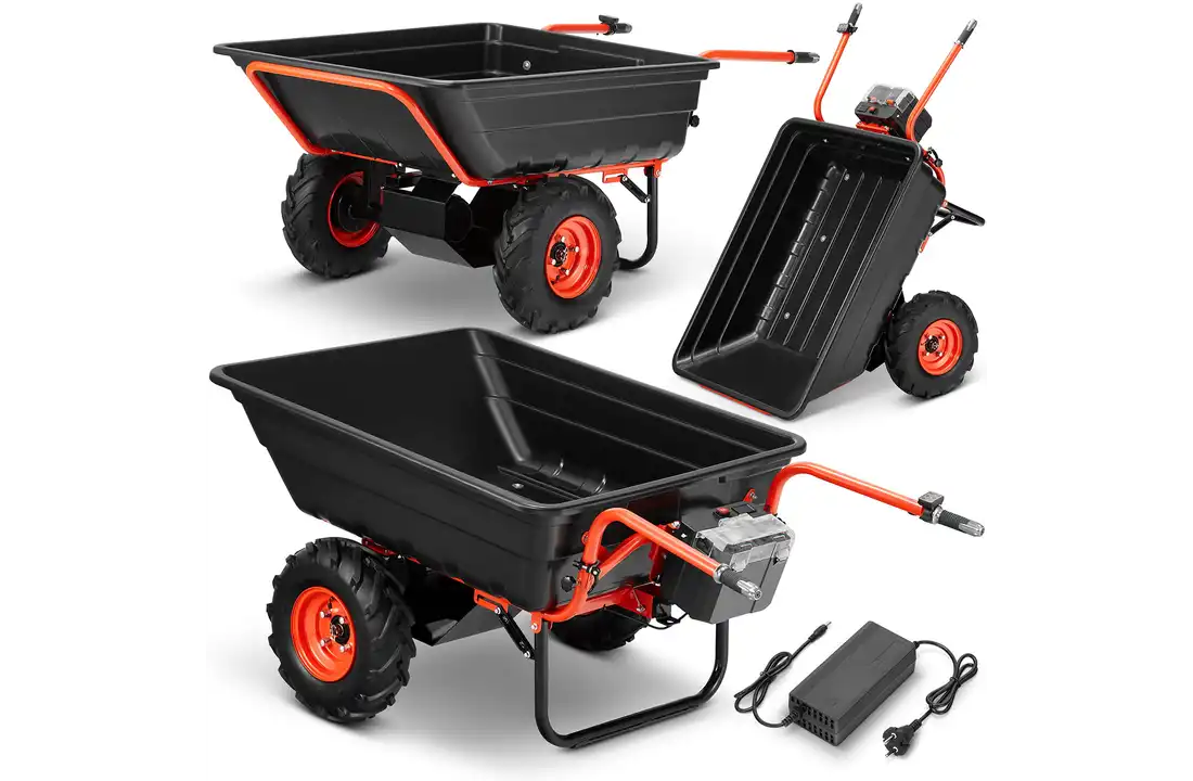 Elektrische kruiwagen - 300L - 300 kg hefvermogen - zwart