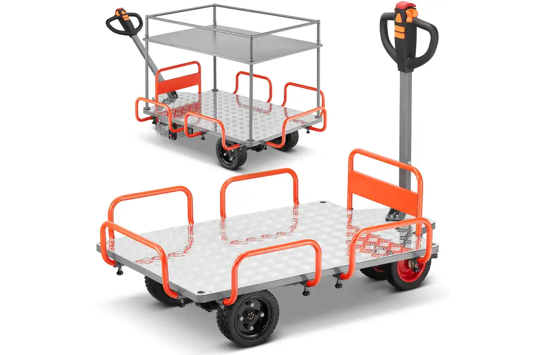 Elektrische plateauwagen - 140x85 cm - tot 400 kg - 400W