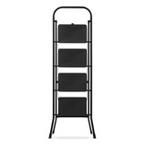 Huishoudtrap 4 treden - opvouwbaar - tot 150 kg - staal - zwart