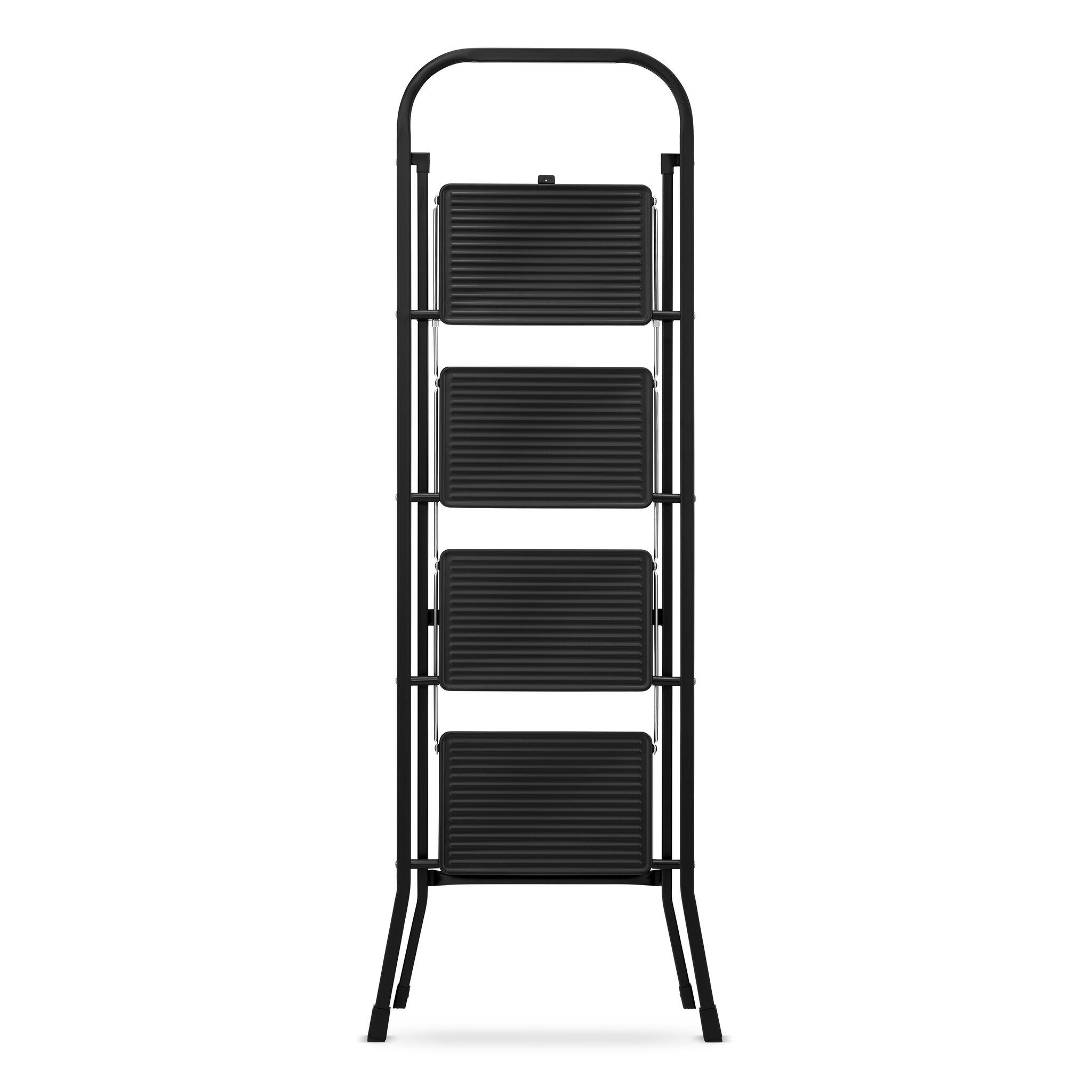 Huishoudtrap 4 treden - opvouwbaar - tot 150 kg - staal - zwart