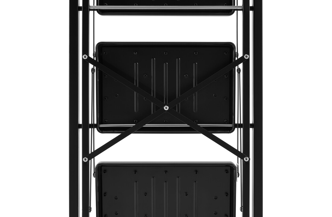 Huishoudtrap 4 treden - opvouwbaar - tot 150 kg - staal - zwart