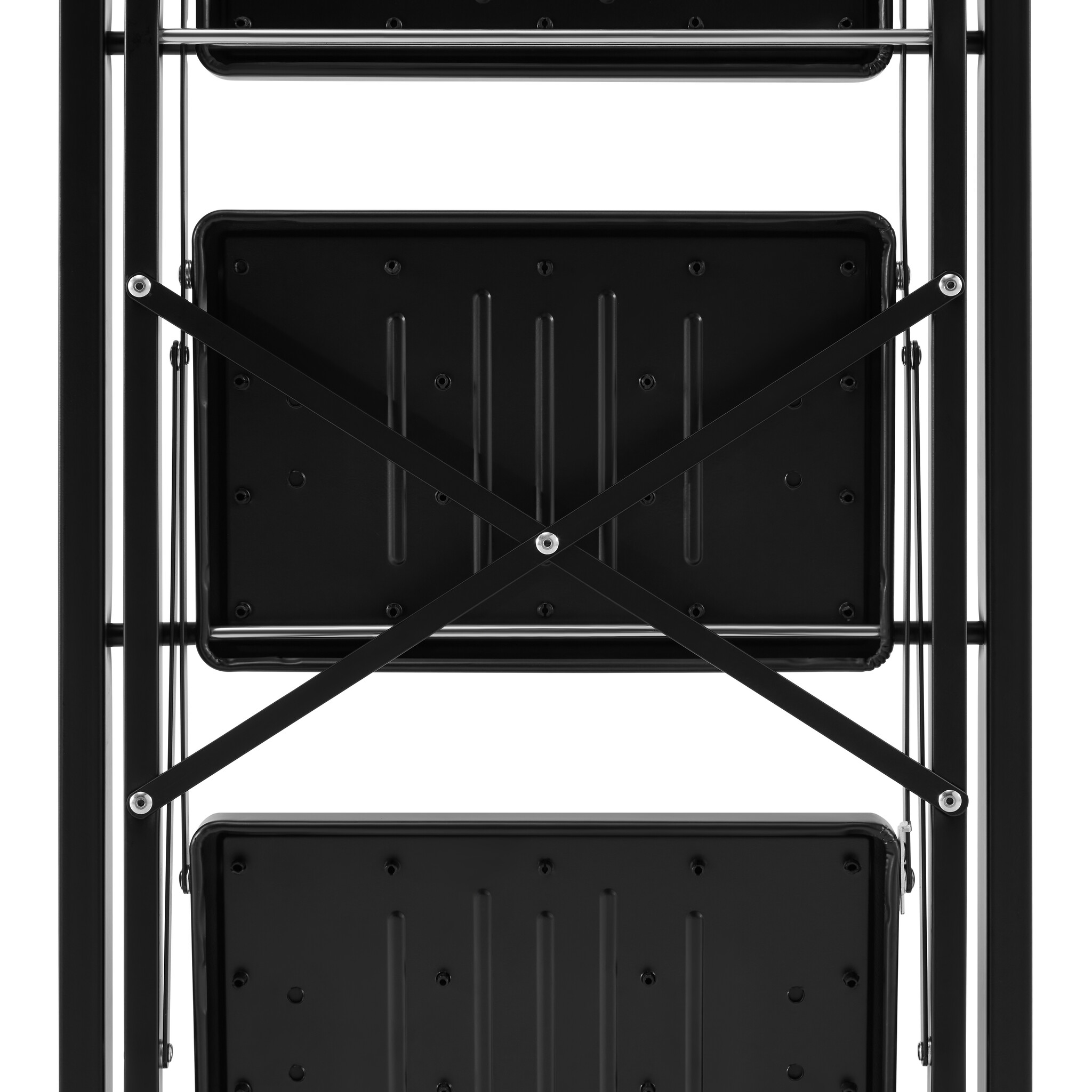 Huishoudtrap 4 treden - opvouwbaar - tot 150 kg - staal - zwart