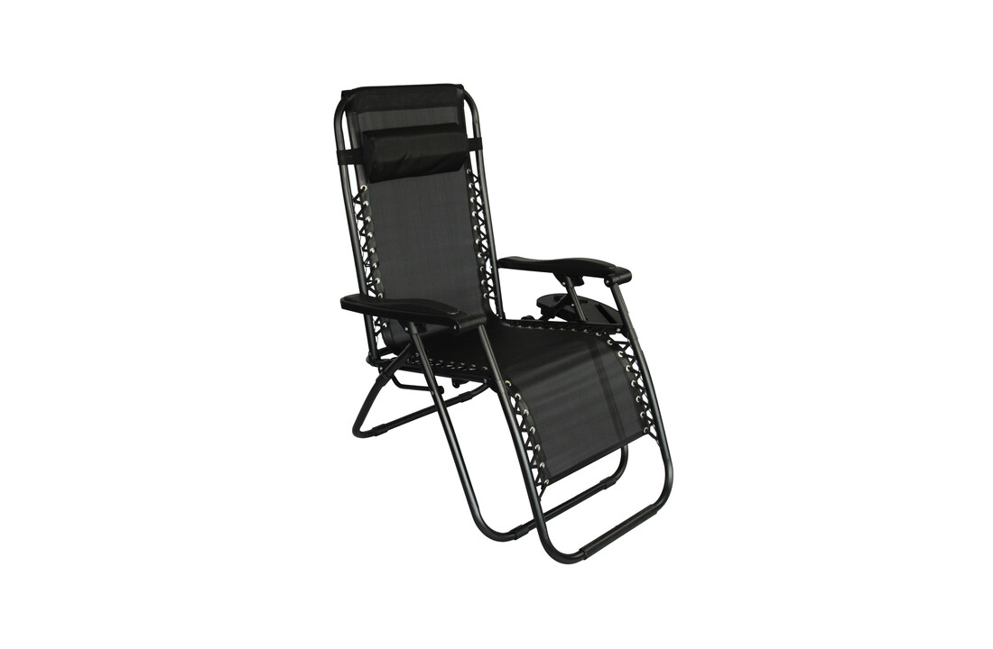 Ligstoel tuin - ligbed - 157,5 x 63,5 x 81 cm - zwart