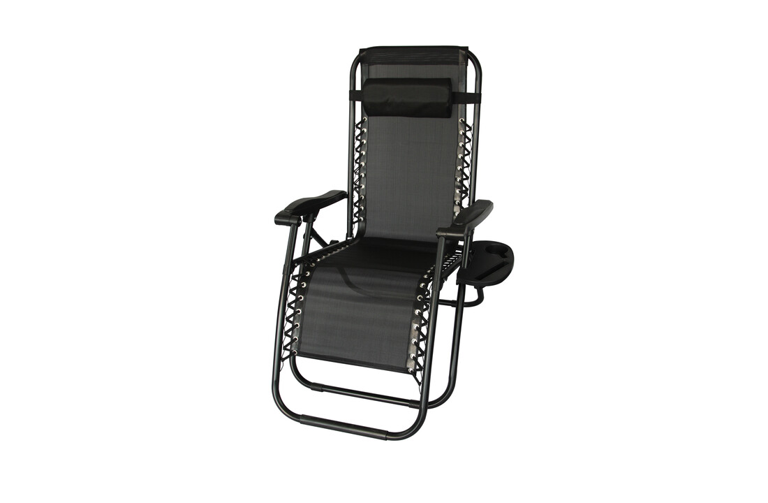 Ligstoel tuin - ligbed - 157,5 x 63,5 x 81 cm - zwart