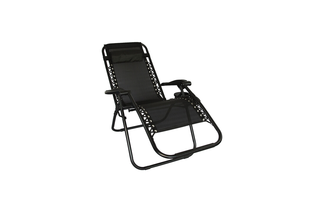 Ligstoel tuin - ligbed - 157,5 x 63,5 x 81 cm - zwart