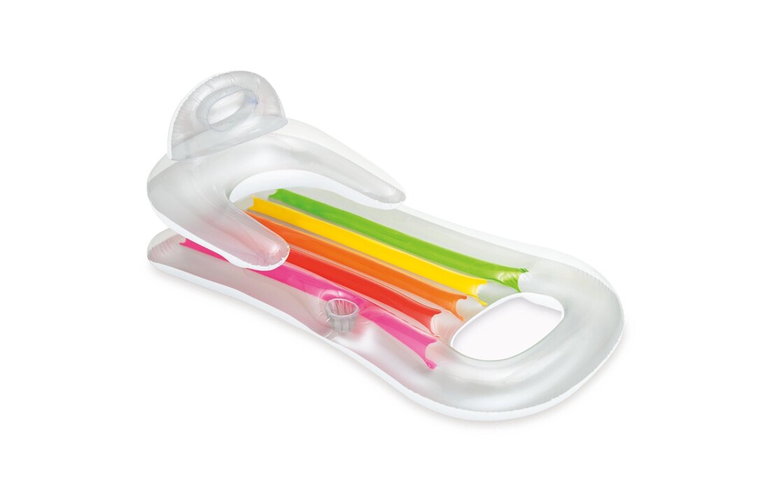 INTEX - luchtbed zwembad - drijfstoel - 160x85 cm - regenboog