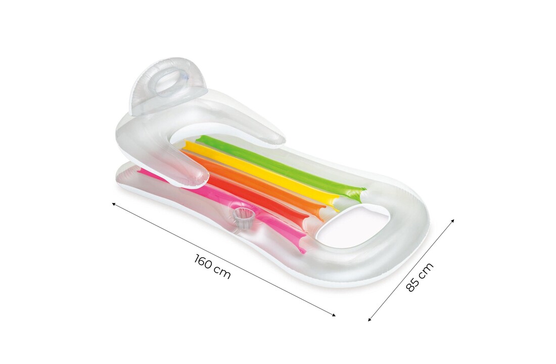 INTEX - luchtbed zwembad - drijfstoel - 160x85 cm - regenboog