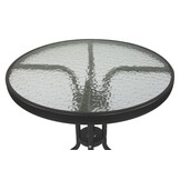 Bistrotafel - rond 60 cm – zwart - tuintafeltje met gehard glas