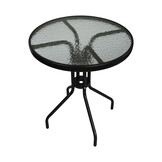 Bistrotafel - rond 60 cm – zwart - tuintafeltje met gehard glas