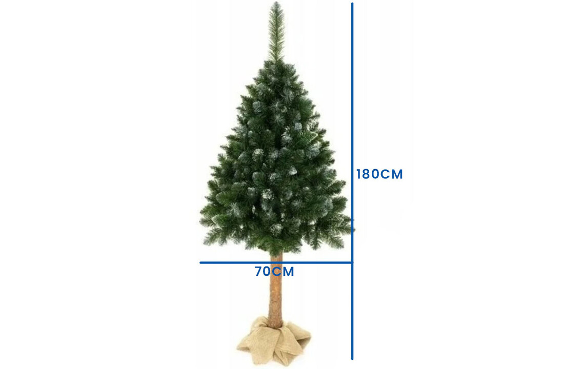 Kunstkerstboom 180 cm – dennenboom met sneeuw en glitters