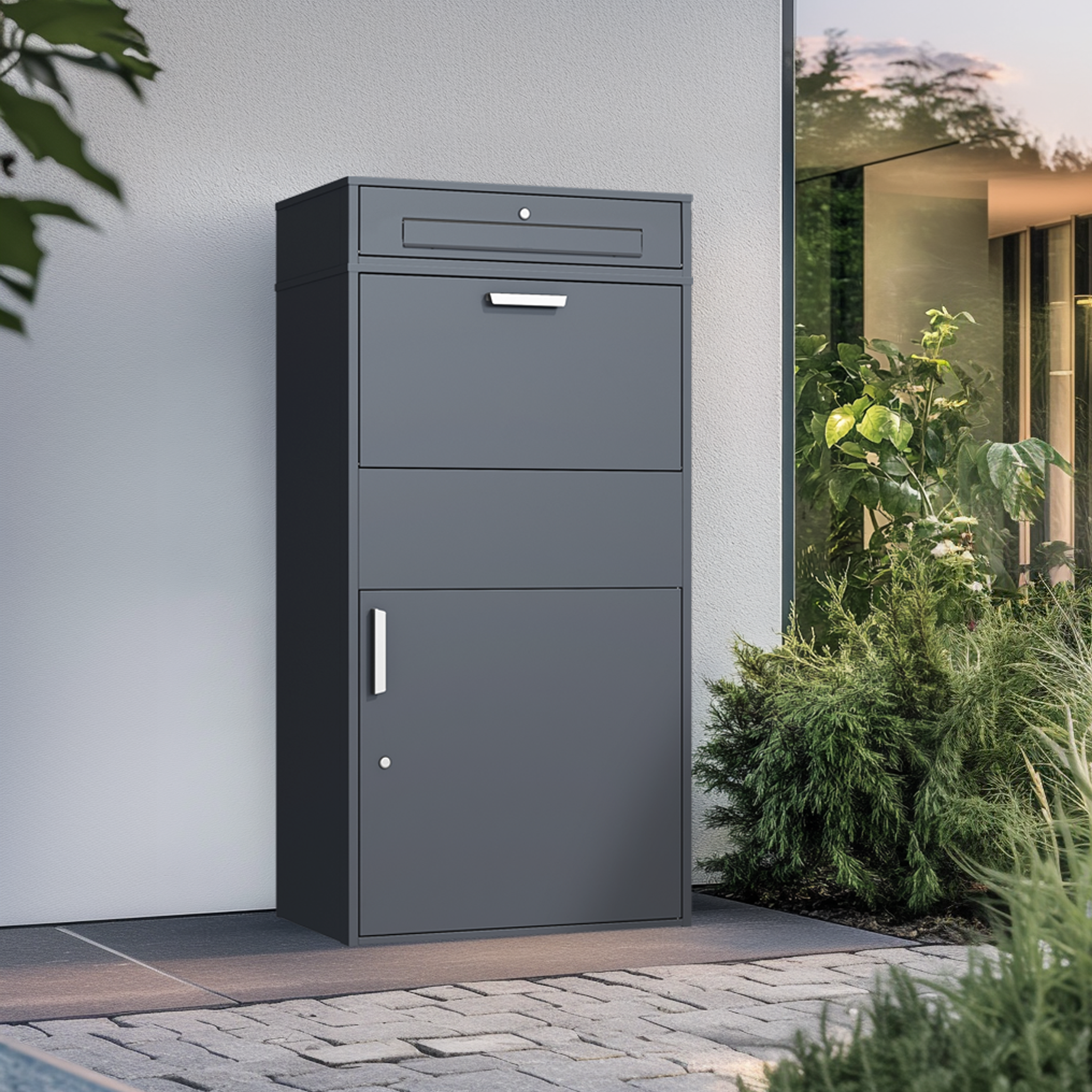 Pakketbrievenbus groot - 150 cm - staal - antraciet