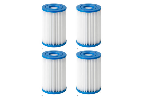 Zwembad filters - 13.5cm x ø10.5cm - set van 4 stuks - type 2 pomp - tot 3028 liter per uur