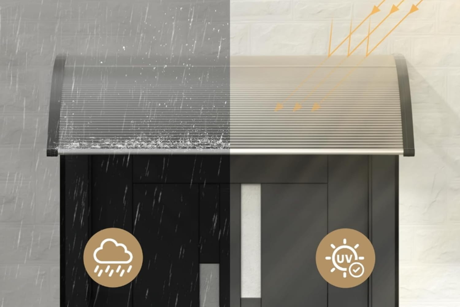 Deurluifel 150x80x24 cm – UV-bestendig & eenvoudig te monteren