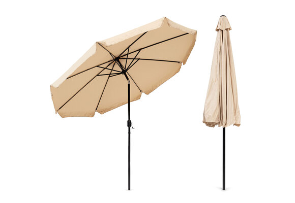 Parasol - waterdicht polyester - kantelbaar - 300 cm - beige