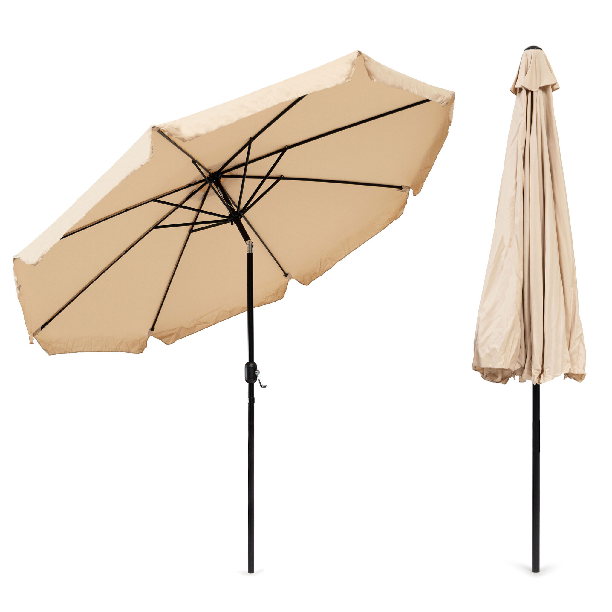 Parasol - waterdicht polyester - kantelbaar - 300 cm - beige