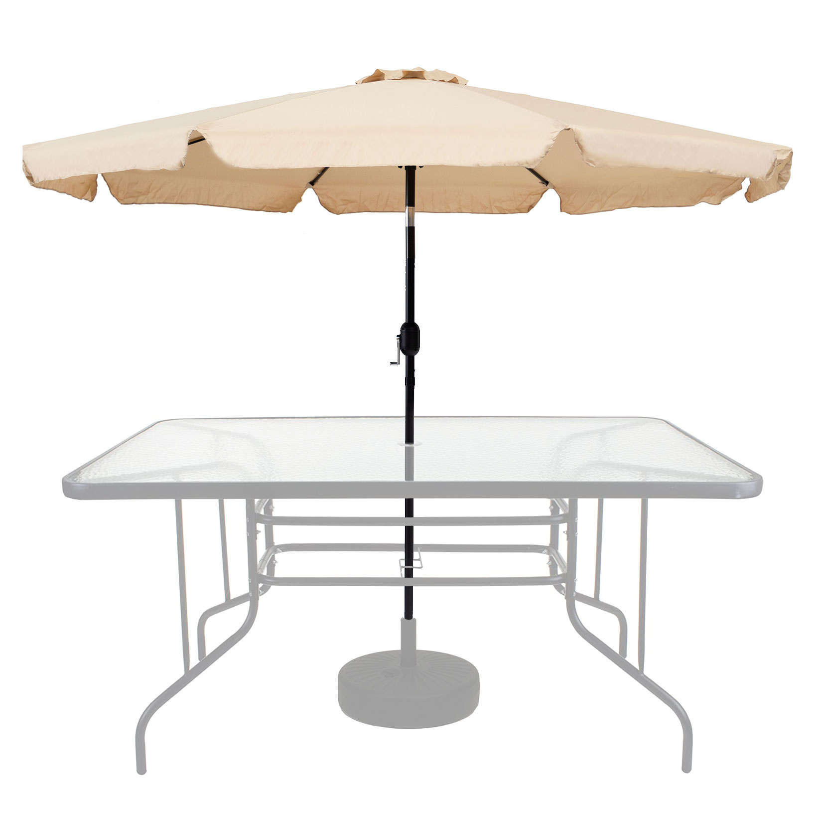 Parasol - waterdicht polyester - kantelbaar - 300 cm - beige