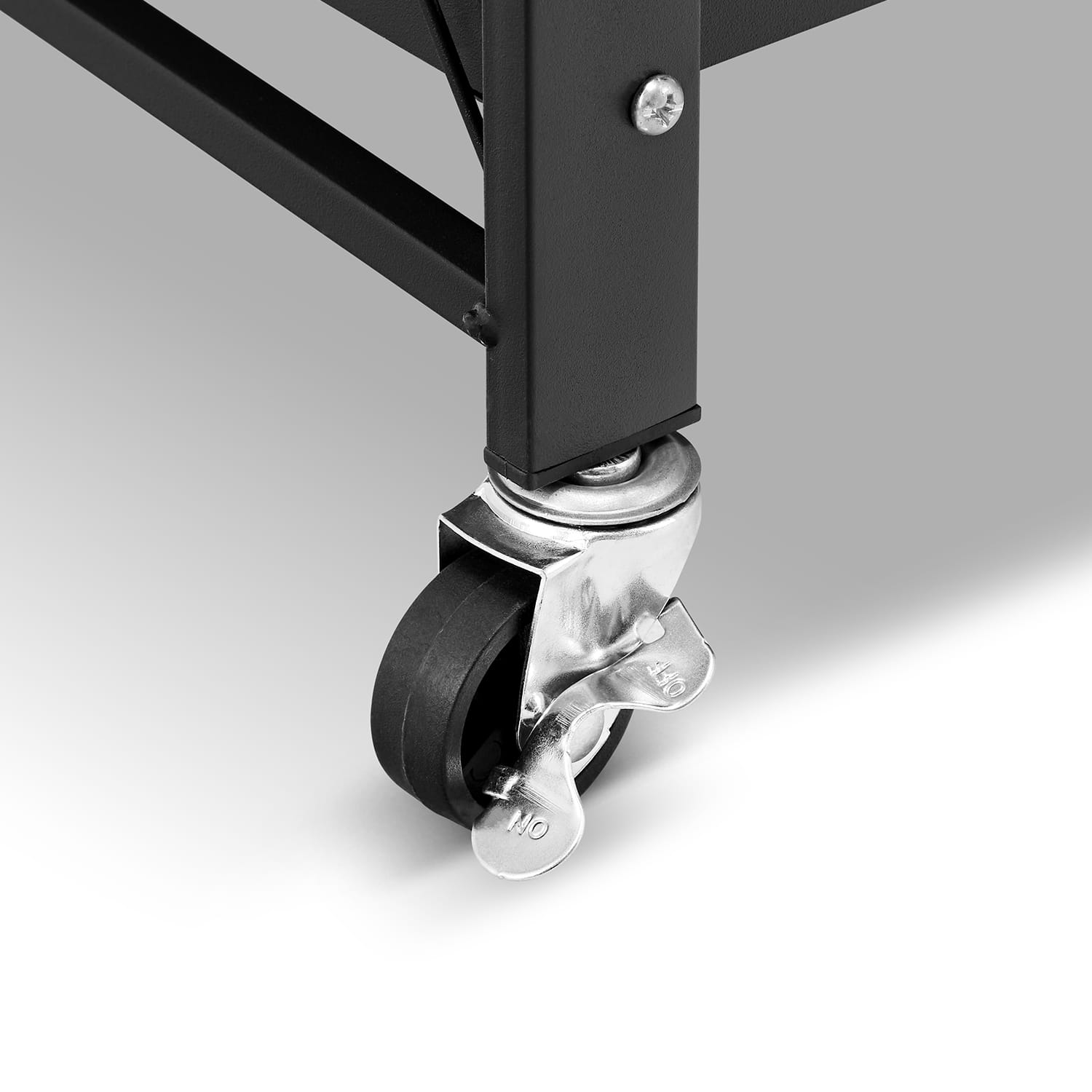 Metalen opbergrek op wielen - opvouwbaar - 2 planken - zwart