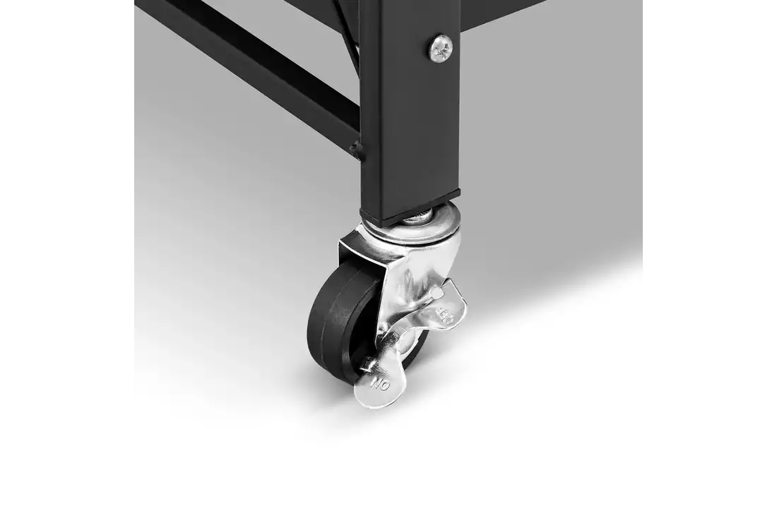 Metalen opbergrek op wielen - opvouwbaar - 4 planken - zwart