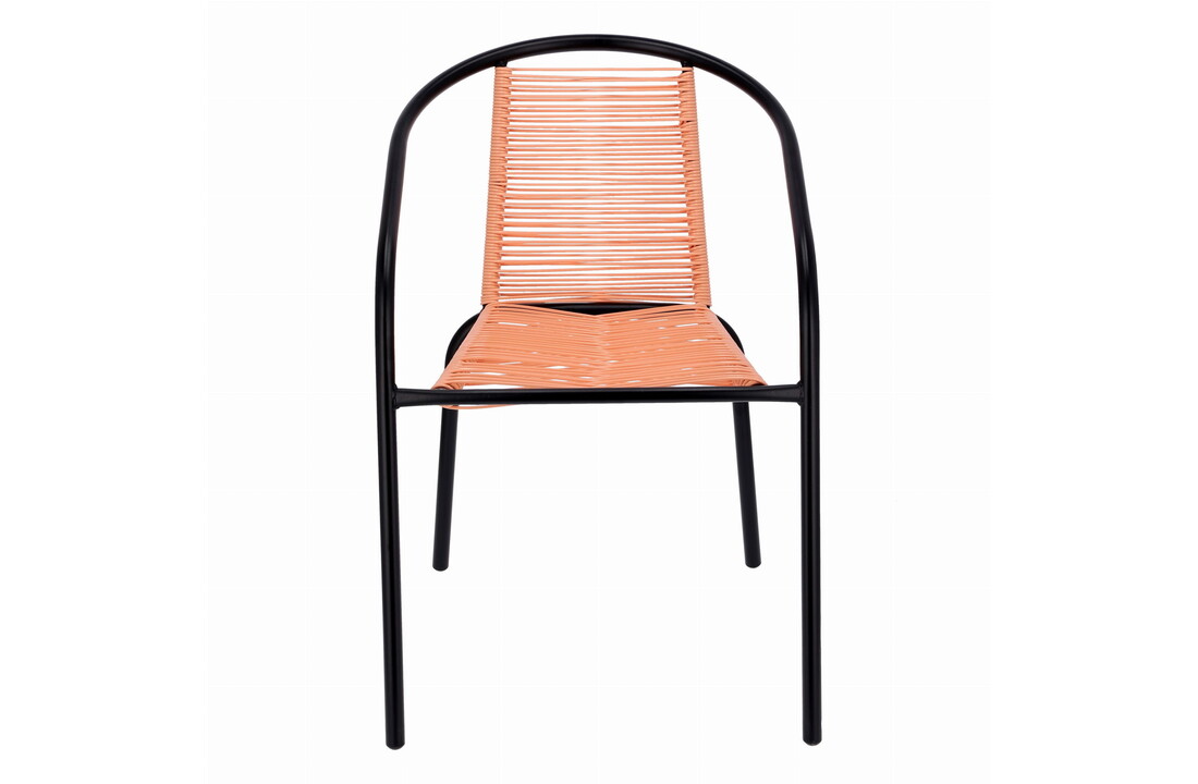 Tuinstoel staal met gevlochten zitting – 72 cm – perzik