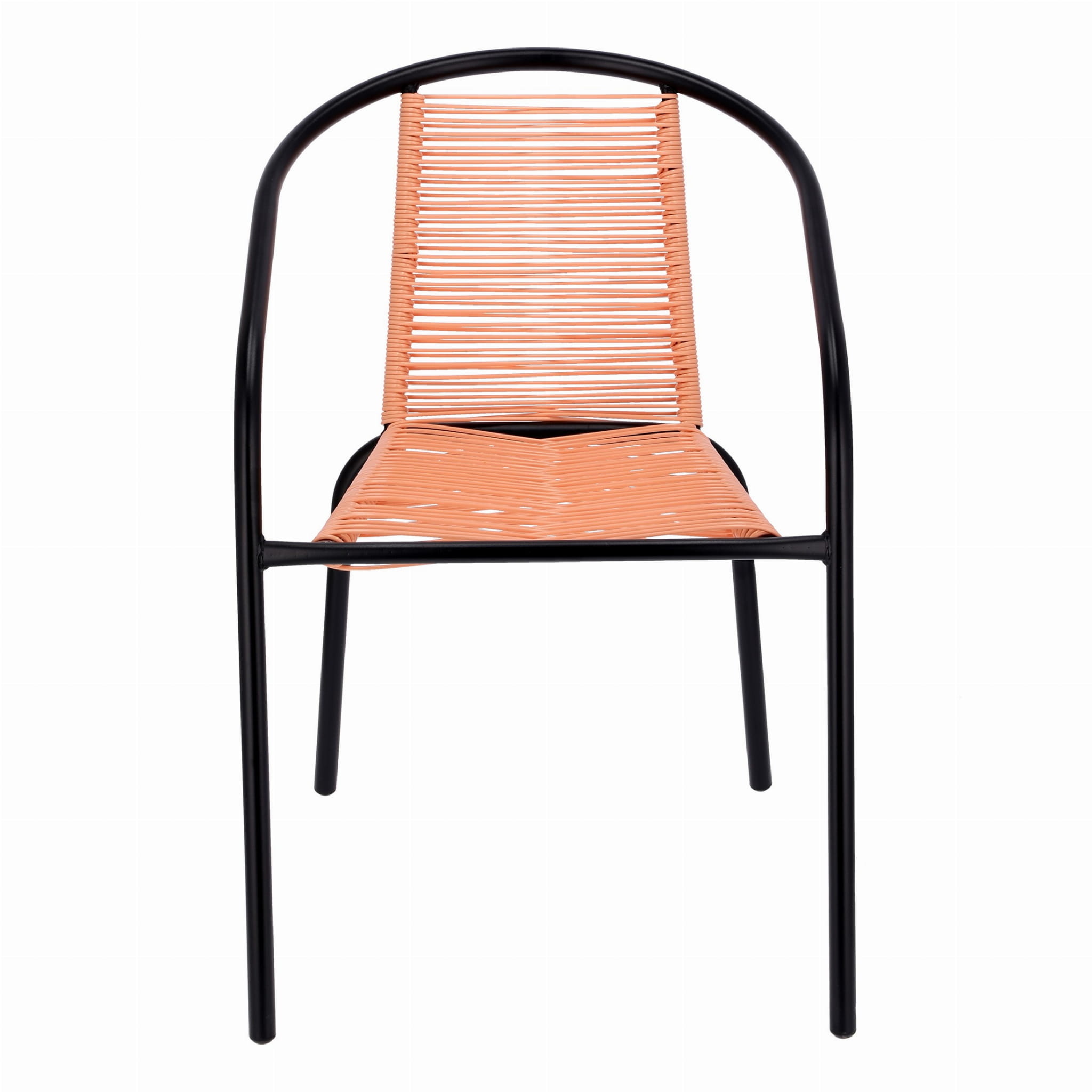 Tuinstoel staal met gevlochten zitting – 72 cm – perzik