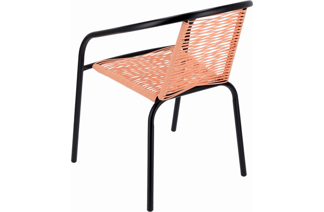 Tuinstoel staal met gevlochten zitting – 72 cm – perzik