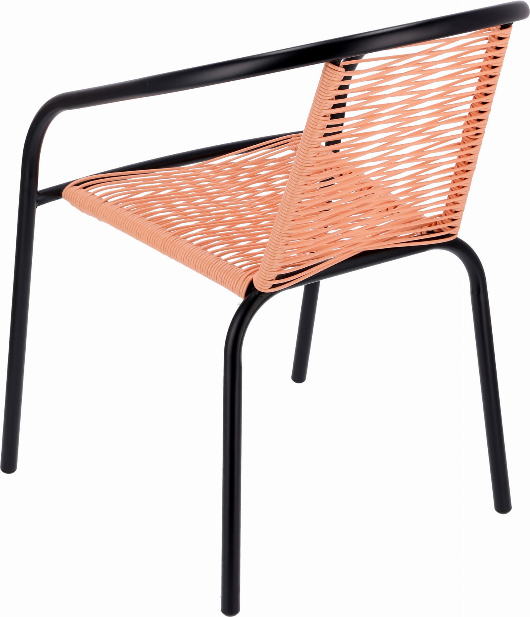 Tuinstoel staal met gevlochten zitting – 72 cm – perzik