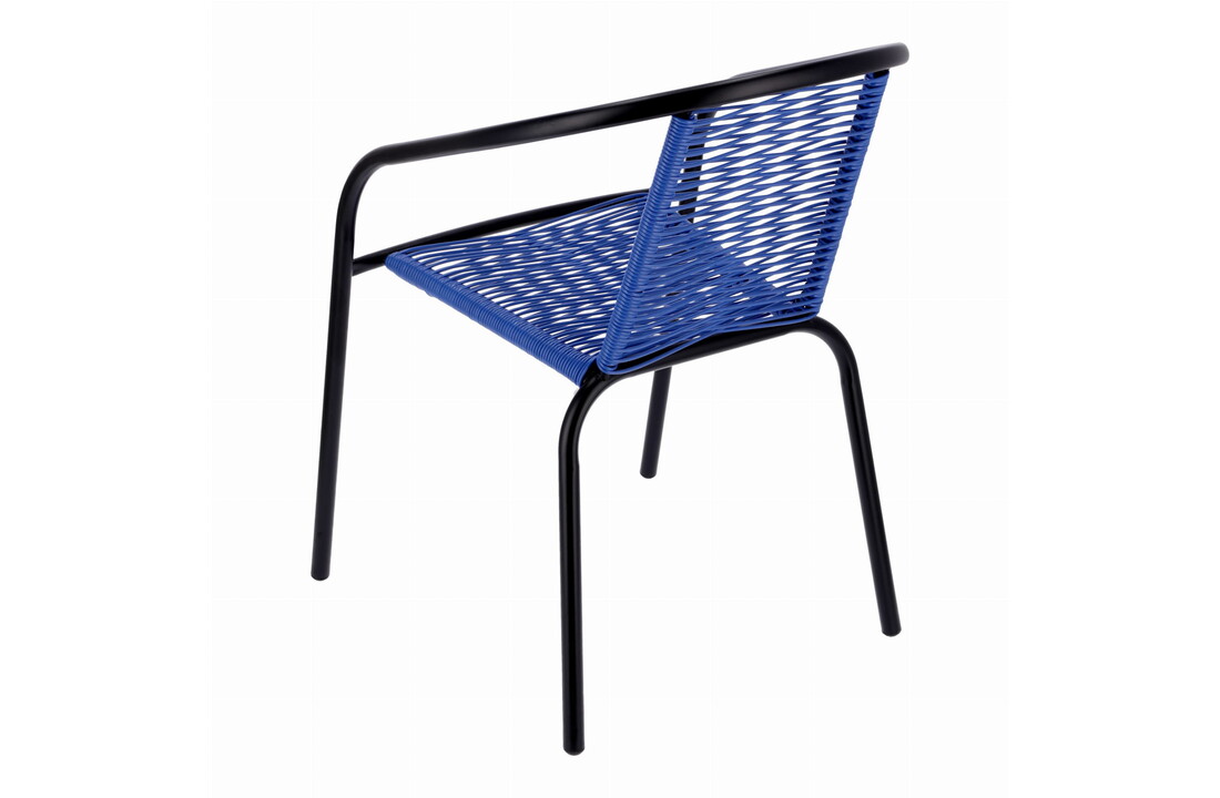 Tuinstoel staal met gevlochten zitting – 72 cm – blauw