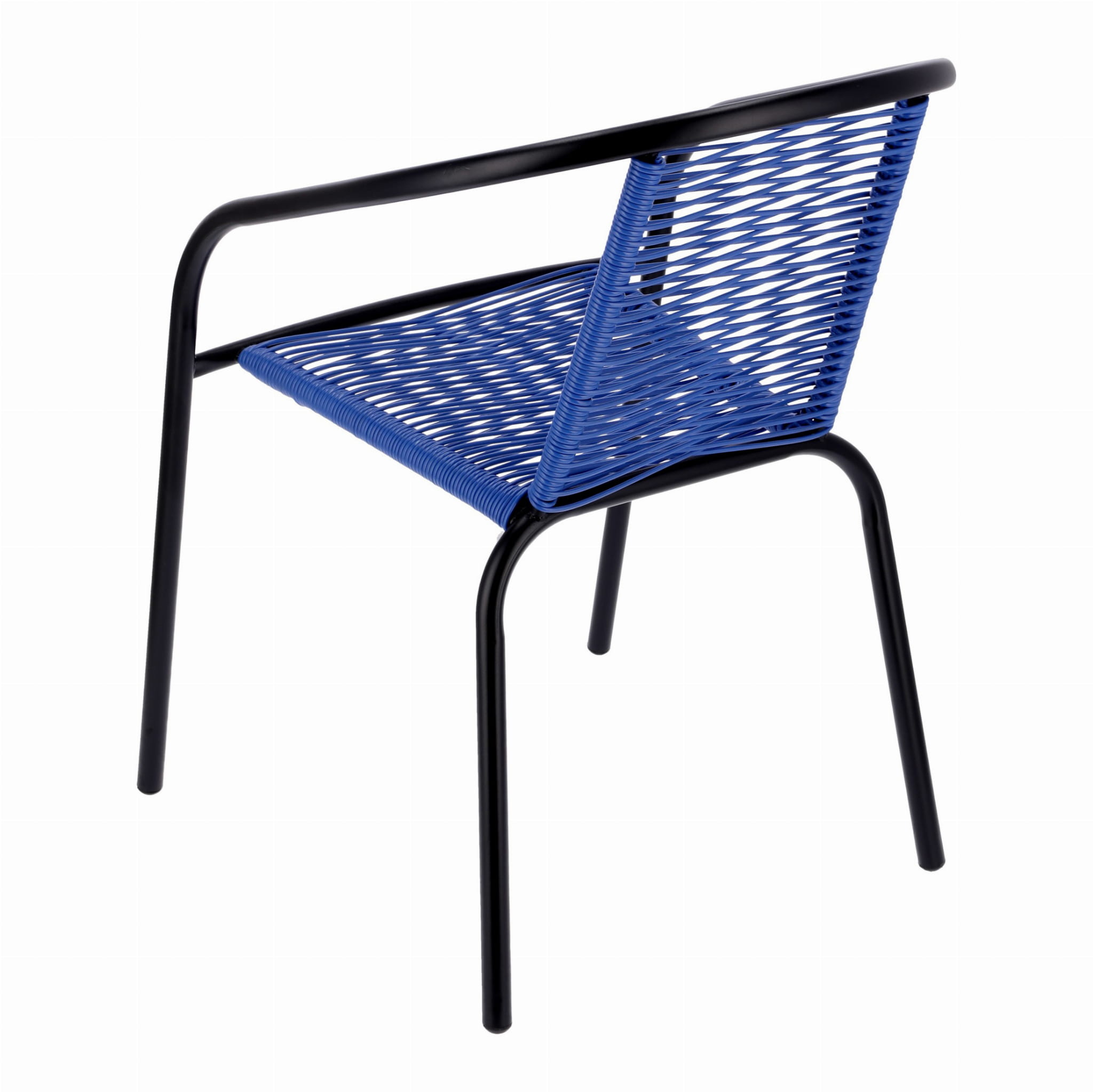 Tuinstoel staal met gevlochten zitting – 72 cm – blauw