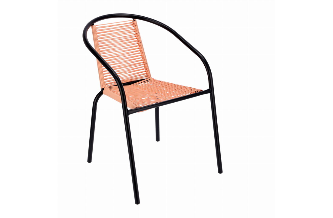 Tuinstoel staal met gevlochten zitting – 72 cm – perzik