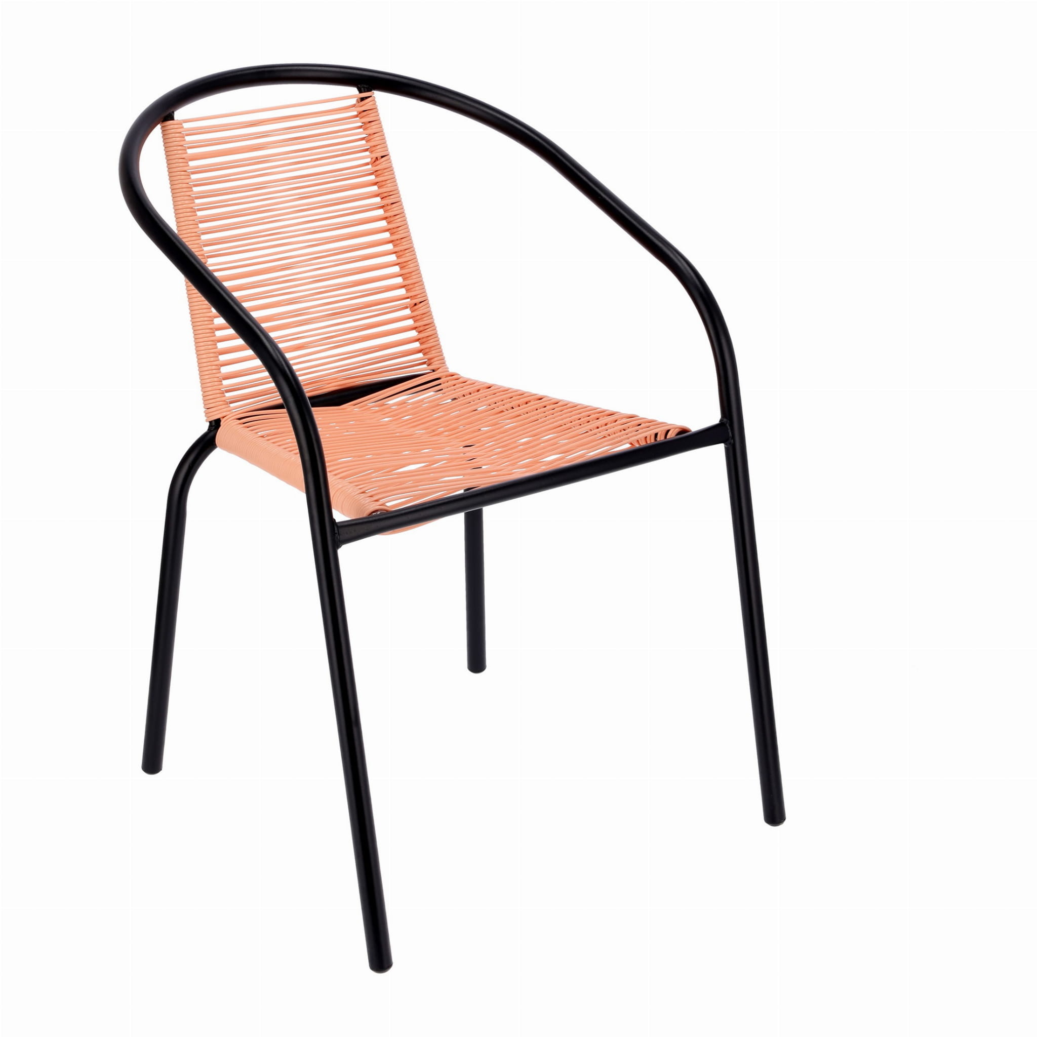 Tuinstoel staal met gevlochten zitting – 72 cm – perzik