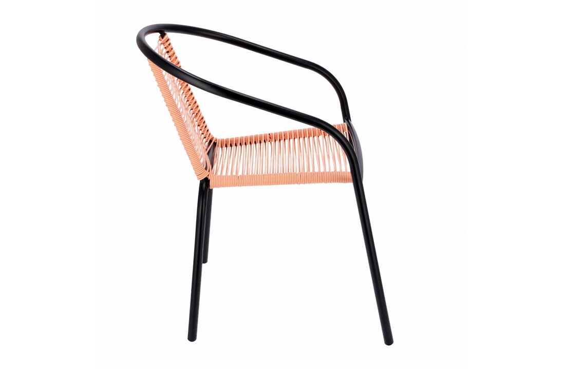 Tuinstoel staal met gevlochten zitting – 72 cm – perzik