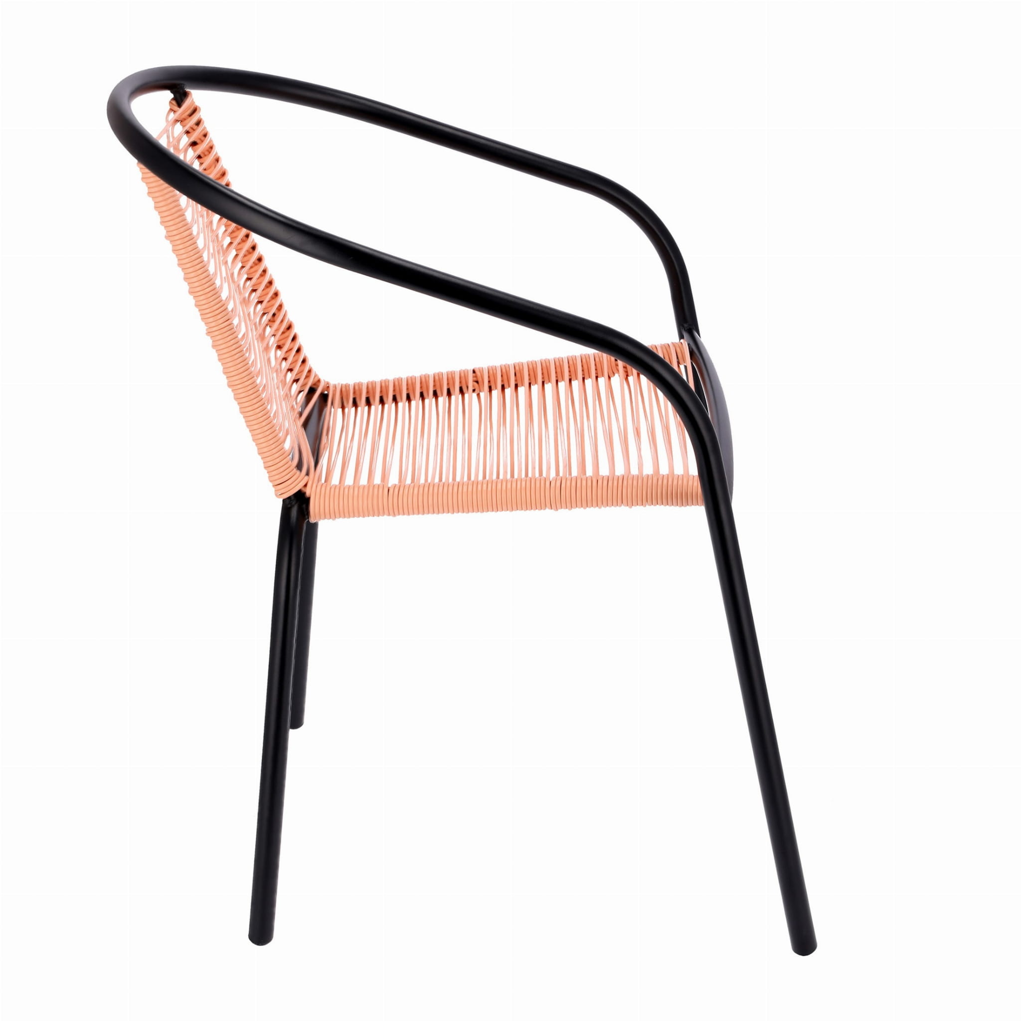 Tuinstoel staal met gevlochten zitting – 72 cm – perzik