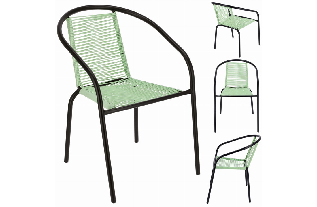 Tuinstoel staal met gevlochten zitting – 72 cm – groen
