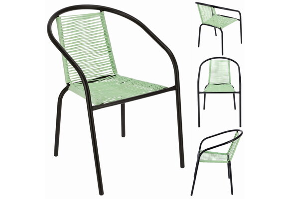 Tuinstoel staal met gevlochten zitting – 72 cm – groen